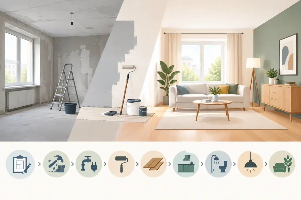 Wohnung komplett renovieren in 9 Schritten